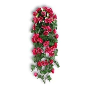 Plante tombante artificielle rouge