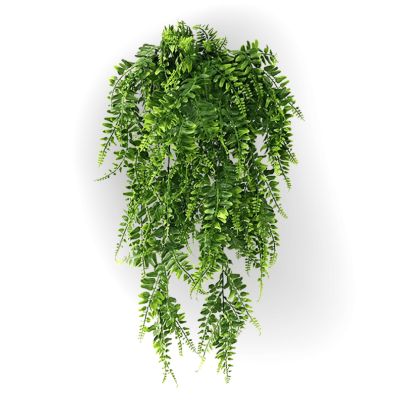 Fausse plante tombante verte réaliste pour la décoration intérieure.